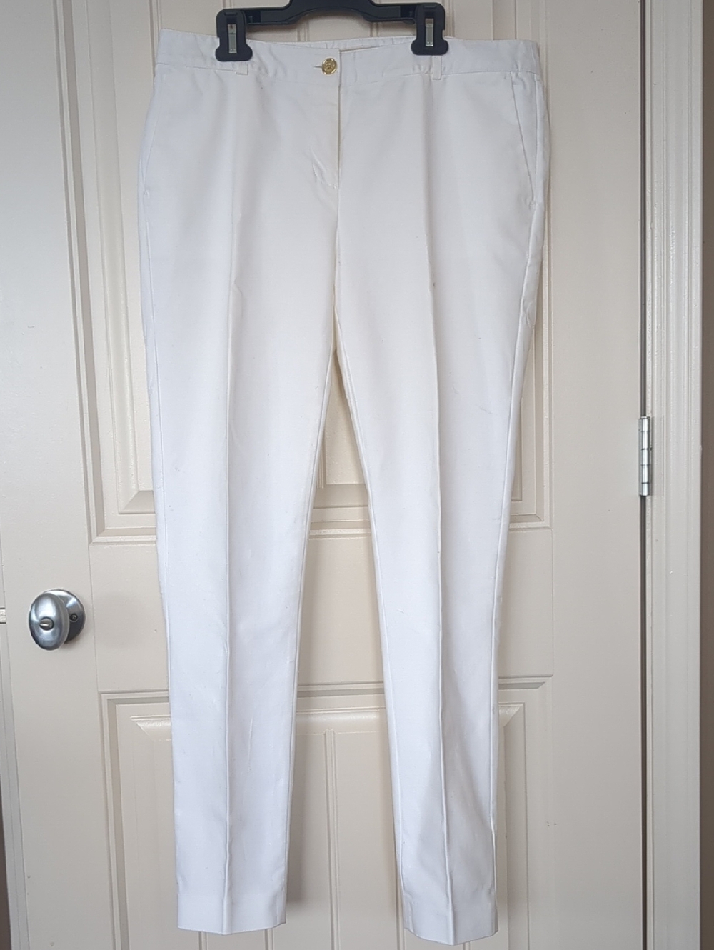 Michael Kors White Dress Pants with Beige Label Detail